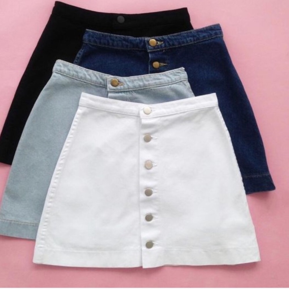 BLACK denim American Apparel Skirt
